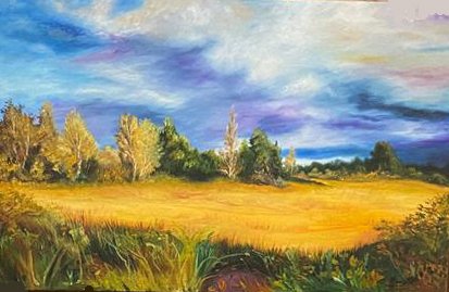 Pastizales. Oleo sobre Lienzo. 80 x 51 cm.