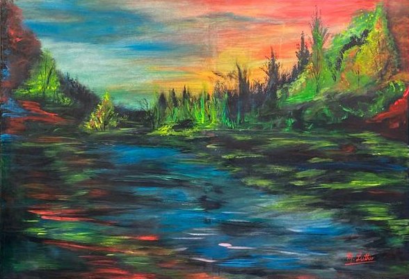 Fantasía de Paisaje . Oleo sobre Lienzo. 106 x 74 cm.
