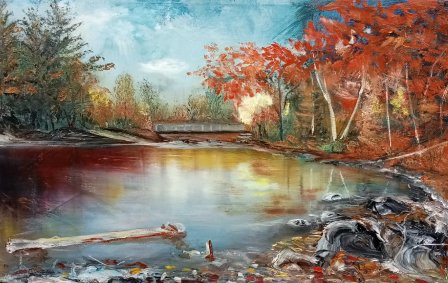 Reflejos de Ensueño. Oleo sobre Lienzo. 76 x 47 cm.
